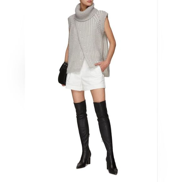 3.1 Phillip Lim Fisherman Rib Cowl Neck Wool Blend Sleeveless Sweater - Picture 2 of 14